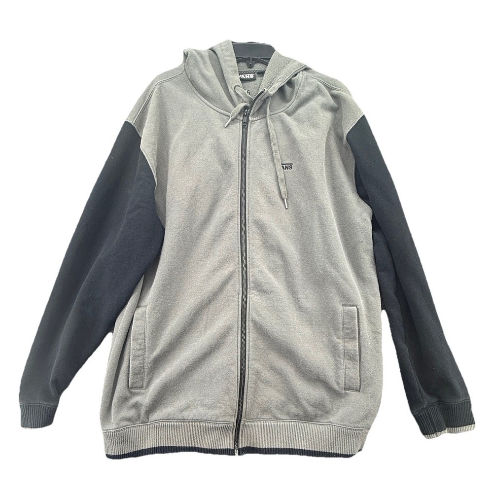 Vans Off The Wall Full Zip Up Hooded‎ Sweatshirt  Men's Gray 2XL